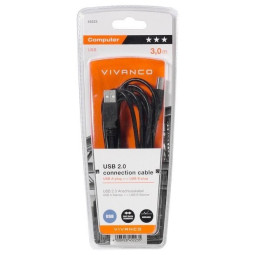 Кабель для компьютера Vivanco USB-A(М)/USB-B(М), 3m