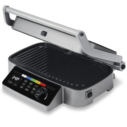 Гриль Polaris PGP 3002DP Optimal Temp, серебристый/черный
